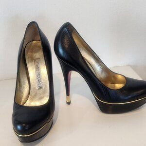 Size 7 Black leather heels
